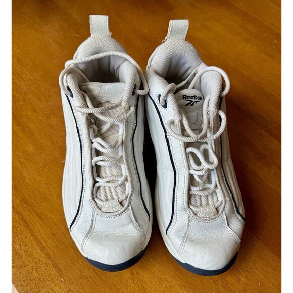 Vintage Reebok High Top DMX Basketball Shoes RB007 WFC Men's 7 White Blue - Picture 1 of 13